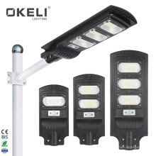 OKELI Energy Saving Ip66 Waterproof Outdoor Smd ABS 30 60 90 W All In One Integrated Solar Led Street Lamp